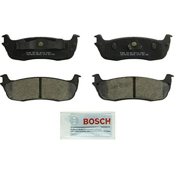 Bosch BC711 QuietCast Premium Ceramic Disc Brake Pad Set For Select Ford Expedition, F-150, F-150 Heritage, F-250, F-250 HD; Lincoln Blackwood, Navigator, Town Car; Rear