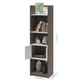 thumbnail image 4 of Bestar Small Space 2-Piece Sliding Computer Desk and 20-inch Storage Tower Set in Dark Chocolate and Black - Includes one Sliding Computer Desk and, 4 of 9