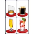 thumbnail image 3 of Grande Boisson - Absorbe l'Humidité et Prévient les Dommages de Table, Caoutchouc Rouge Moderne avec Fond Antidérapant pour Verres à Boire, Lot de 6, 3 of 7