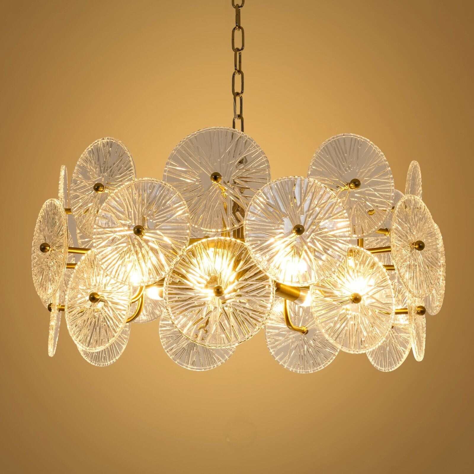 KPIBEST Gold Chandeliers for Dining Room L23.6 inch Chandelier Light Fixture, Dining Room Chandelier Over Table, E14 Base Chandelier for Bedroom, Living Room, Foyer