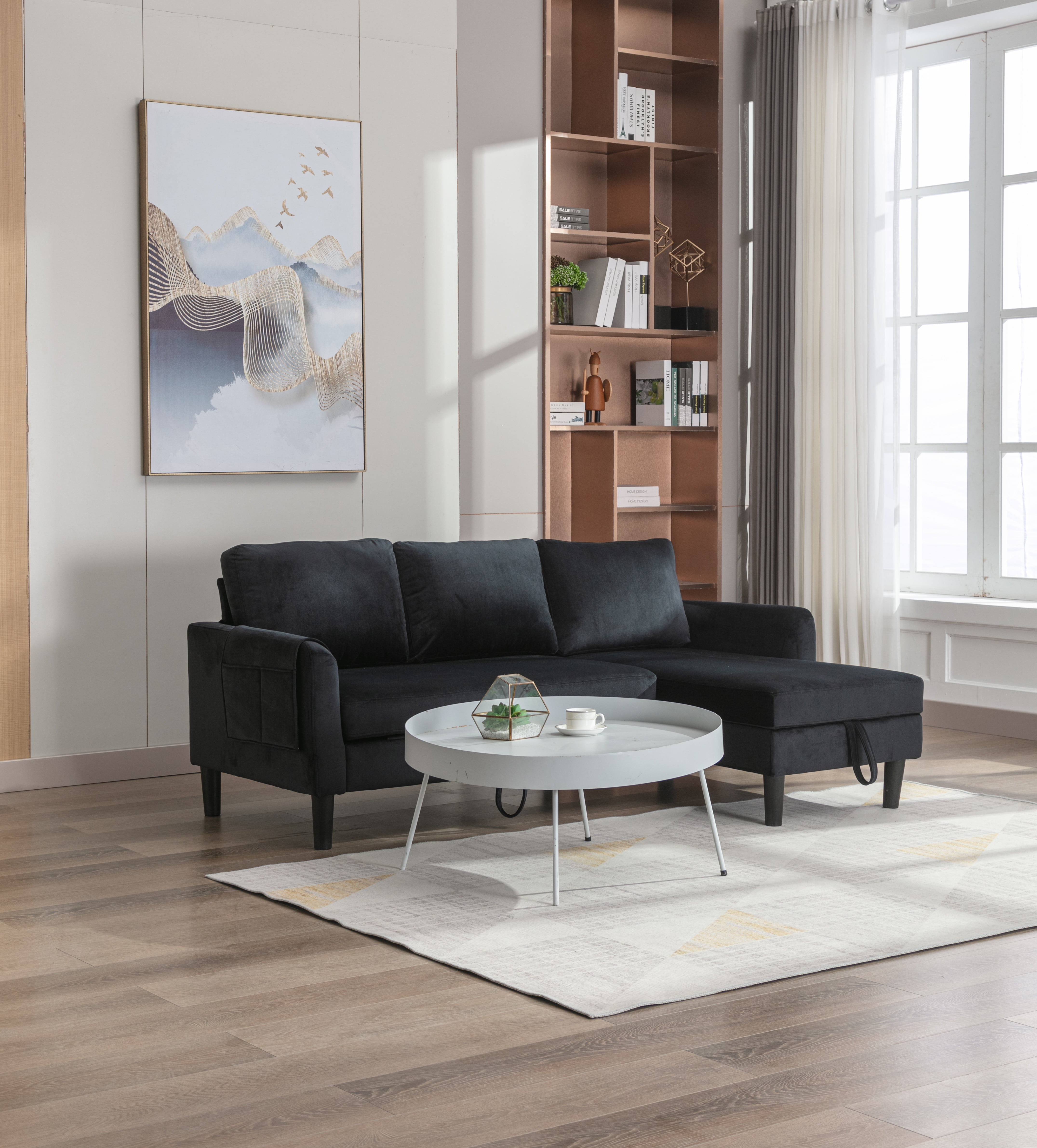 View of Ucloveria Sectional Sofa Sleeper Sectional Sofa with Storage Chaise for ...