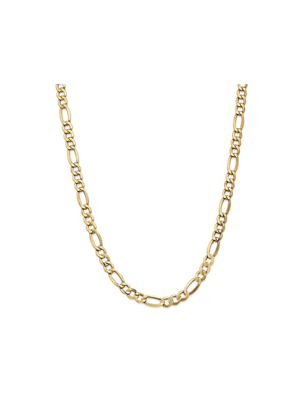 Gem And Harmony Figaro Chain Necklace in 14K Yellow Gold 20 Inches (7