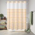 thumbnail image 6 of No Hook Shower Curtain, Orange Plaid Shower Curtains for Bathroom with See Through Top Window, Fall Gingham Grids Striped Modern Country Waterproof & Washable Bath Curtain Extra Long 72"x84", 6 of 7