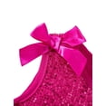 thumbnail image 4 of Girls Red Dresses Summer Outfits Toddler Ribbon Bow Sleeveless Shift Glitter Birthday Party Trim Ruffle Princess A-Line Kids Formal Champagne Dress 6-7 Years, 4 of 5
