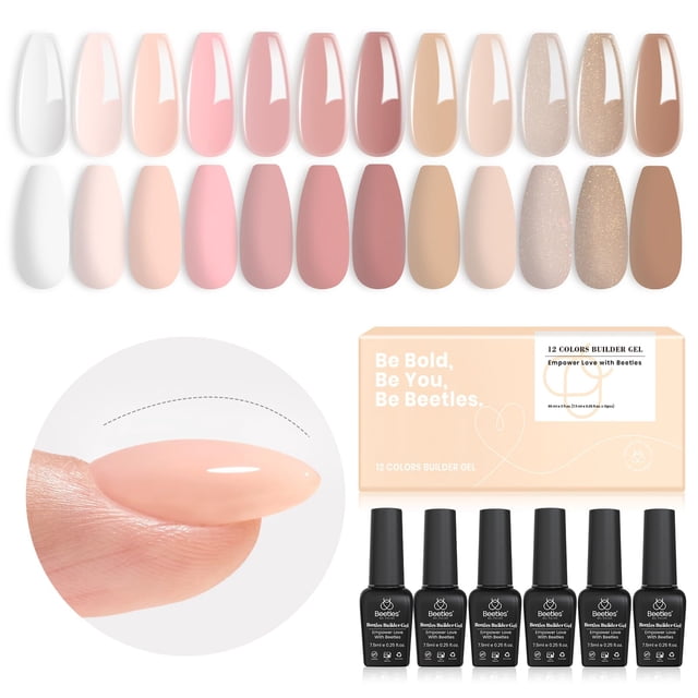 Gel constructor para uñas Beetles 7 en 1 Pink Rose Nude, 12 unidades
