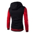 thumbnail image 3 of Grianlook Hoodies For Men In Winter Thermal Lined Hooded Sweatshirts Colorblock Fleece Casual Jackets Red L, 3 of 3