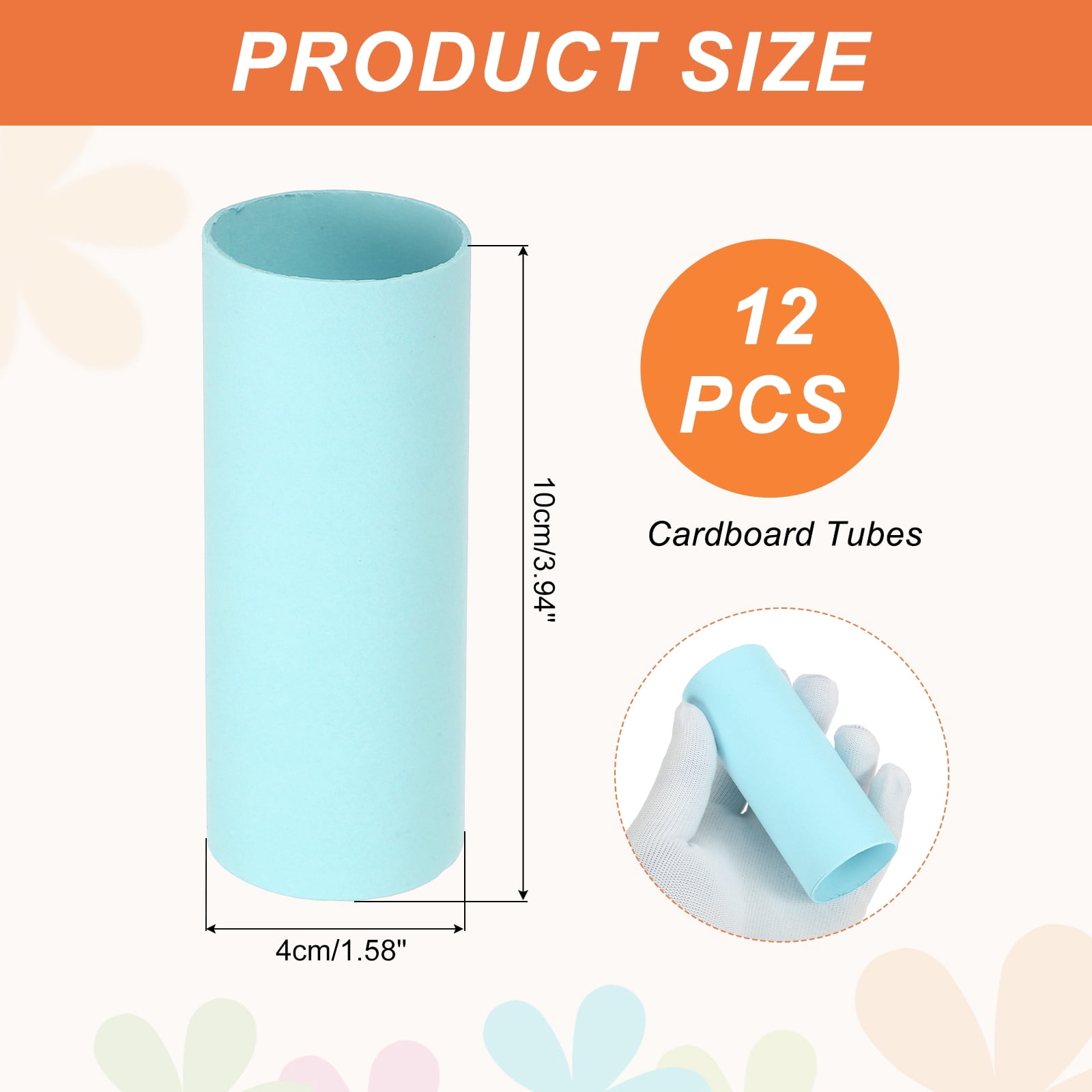 Uxcell 12 Pack Cardboard Tubes,Toilet Paper Rolls Corrugated Roll,3.94x1.58",Sky Blue