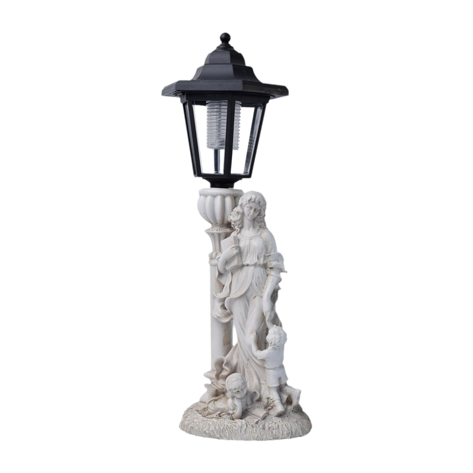 koolsoo Garden Mom and Children Statue Yard Art Sculpture with Solar Light Housewarming Gift Backyard Decoration for Garden Courtyard