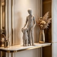 thumbnail image 4 of Cheapark 96、Animal Resin Statue Human and Dog Tabletop Sculpture Art Craft for Office Living Room Rustic Home Ornament Display, 4 of 7