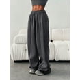 thumbnail image 2 of Women’s Grey High‑Waisted Wide‑Leg Sport Pants – Loose‑Fit Straight‑Leg Streetwear & Loungewear, 2 of 7