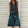 thumbnail image 2 of Robe d'Été pour Femmes Aguichant Robe d'Été pour Femmes Design Décontracté Robe Dégradée Sans Manches Col en V Longue Robe Ample Robe d'Été pour Femmes Robe Longue d'Été pour Femmes Longue Robe d'Été pour Femmes, 2 of 9