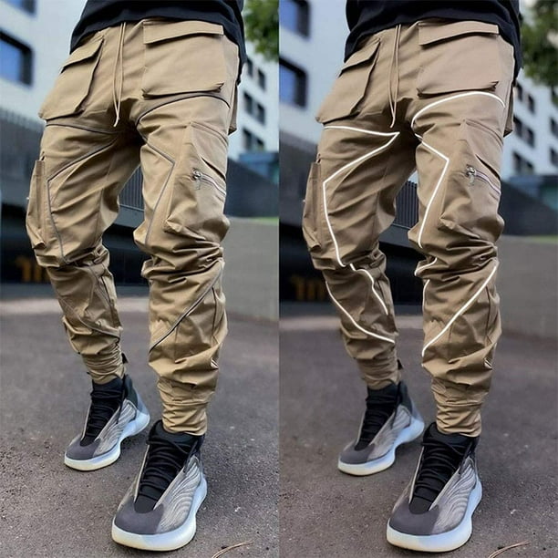 Pantalones cargo de moda con multiples bolsillos para hombre Caqui XS Caqui XS Xishao ropa Walmart en linea