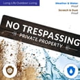 thumbnail image 5 of Private Property No Trespassing Sign, Rectangle Brown Background Sign, 3x12 2 PK Vinyl Sticker, 5 of 8