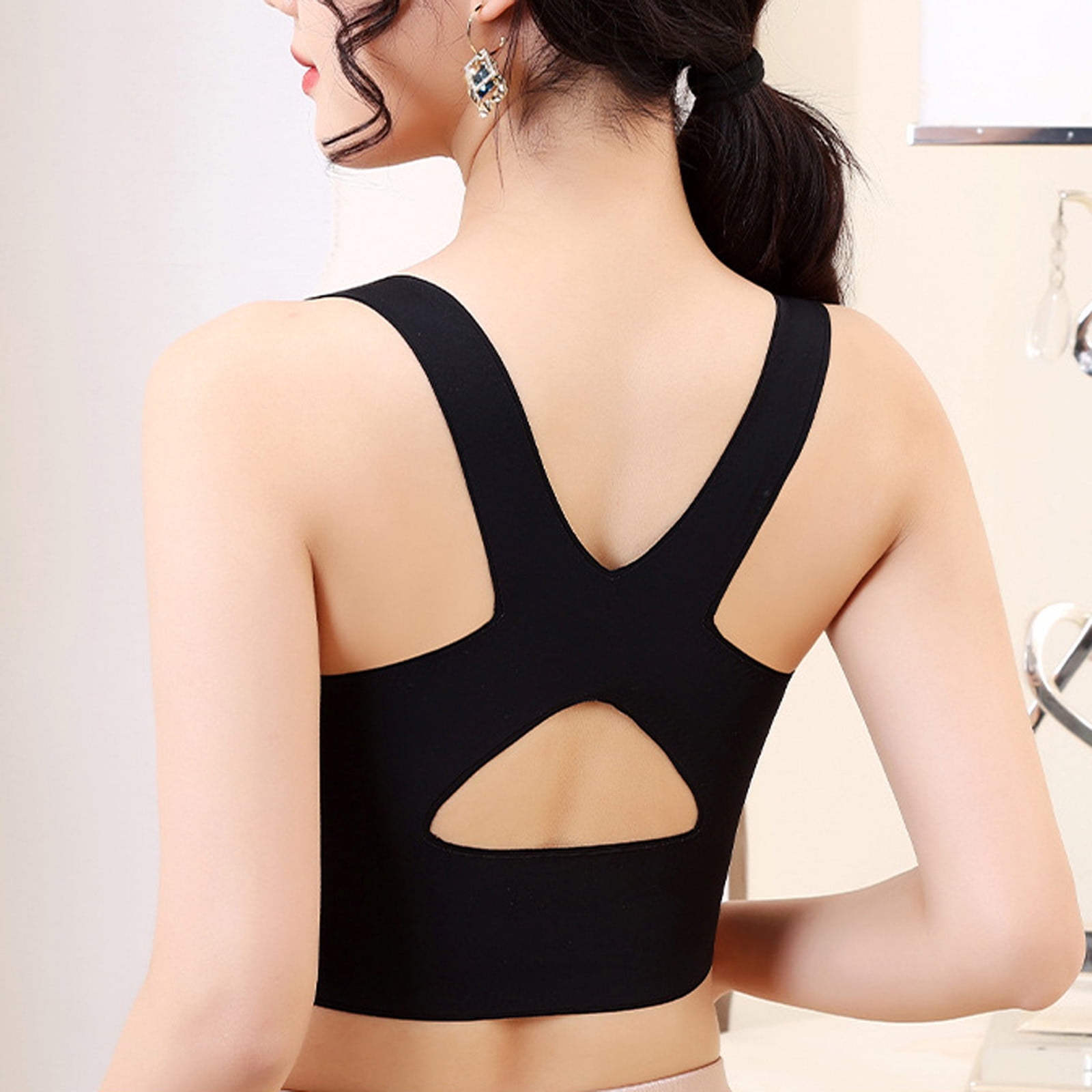 Hfyihgf On Clearance Sports Bras for Women Front Criss Cross Side Buckle  Lace Bras Wireless Push Up Shaping Seamless Everyday Bra with Removable Pad