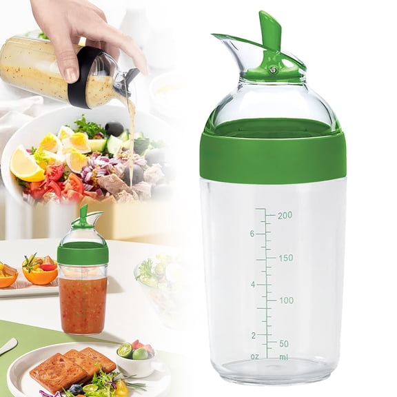 Salad Dressing Shaker Bottle 8.4oz Bottle with Silicone Pour Spout and Tamper-Proof Lid for Sauces and Marinades Salad Dressing Dispenser Container