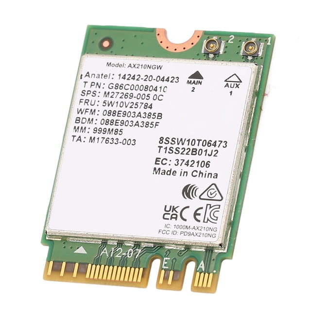 Tarjeta de red NGFF AX210 Estándar NGFF M2 Triple banda 2,4 G 5 G 6 G BT 5,2 MU MIMO WIFI6E Tarjeta de red