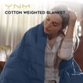 thumbnail image 5 of YnM Original Cotton 80 x 87 In 30 Lb 2 Person Weighted Blanket for Queen & King Beds, Monaco Blue, 5 of 7