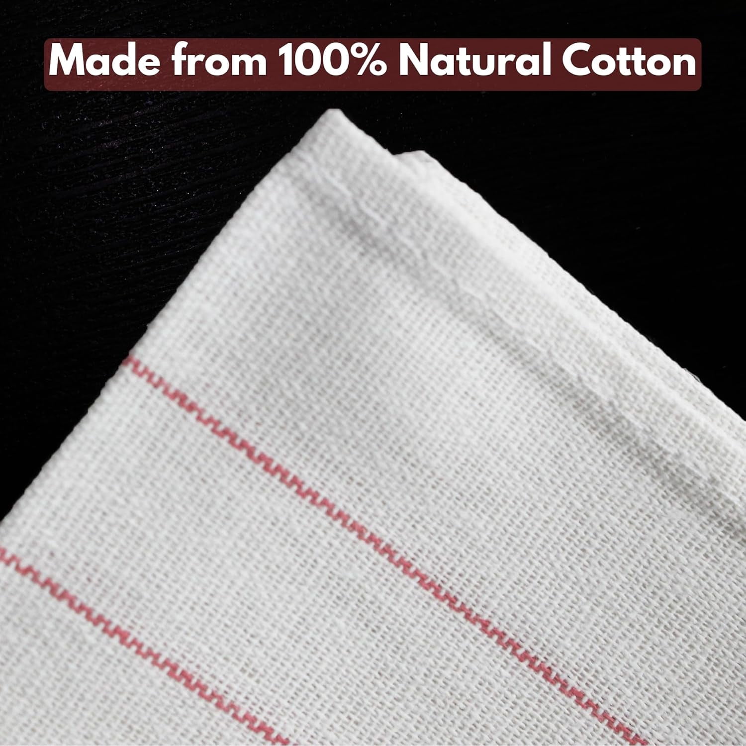 Americlassic Glass Towels Cotton s Red Pinstripe 60 Pack– Absorbent Dish & Kitchen Towel  16x26 Inch for Home & Restaurant