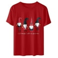 thumbnail image 4 of jsaierl Christmas Shirts Women Short Sleeve Gnome Graphic Tops Round Neck Shirt Bleached Plus Size Tees Blouse Top Christmas Gifts for Teen Girls, 4 of 8