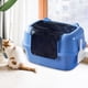 thumbnail image 1 of Caja de arena para gatos totalmente cubierta, bandeja de arena, orinal convertible fácil de instalar, inodoro con capucha para baño, hogar y dormitori Azul, 1 of 8