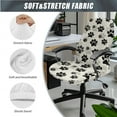 thumbnail image 3 of SCRAWLGOD Paws Black Beige 3 Pieces Set Stretch Computer Chair Slipcover with Arm Rest Covers Removable Boss Chair Cover Dustproof Non-Slip Desk Chair Seat Protector, S, 3 of 7