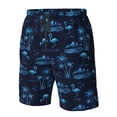 thumbnail image 4 of Balery BLUE Flamingo Birds Traje de Baño Estilo Hawaiano para Hombre, Shorts de Secado Rápido con Bolsillos-3X-Large, 4 of 6