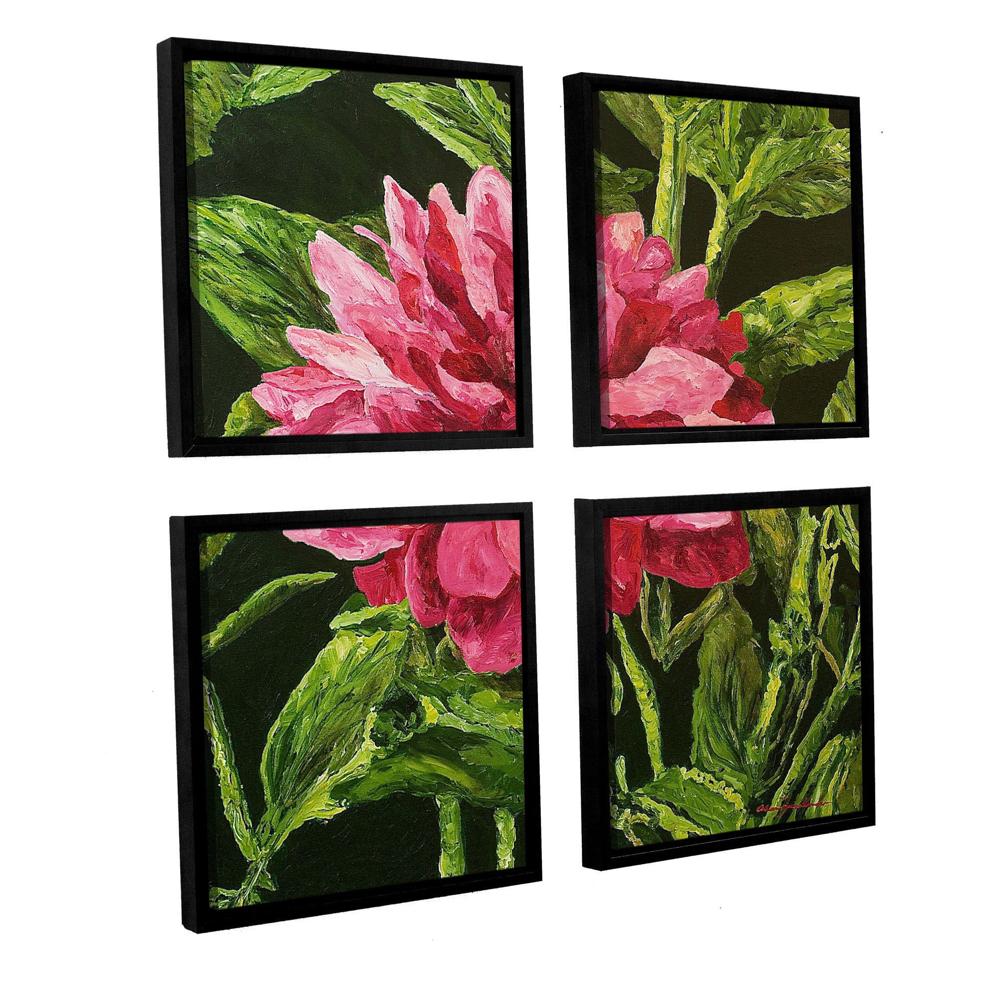 ArtWall Allan Friedlander "Bloom" 4-Piece Floater Framed Canvas Square Set