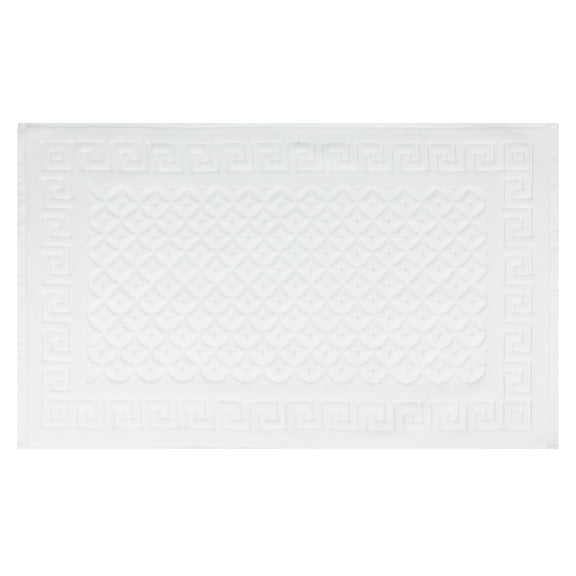Unique Bargains Cotton Bath Mat Soft Bathroom Rug Absorbent Floor Towel Mats White