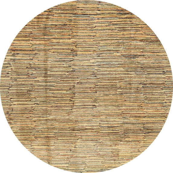 Ahgly Company Indoor Round Abstract Light Brown Abstract Area Rugs, 5' Round