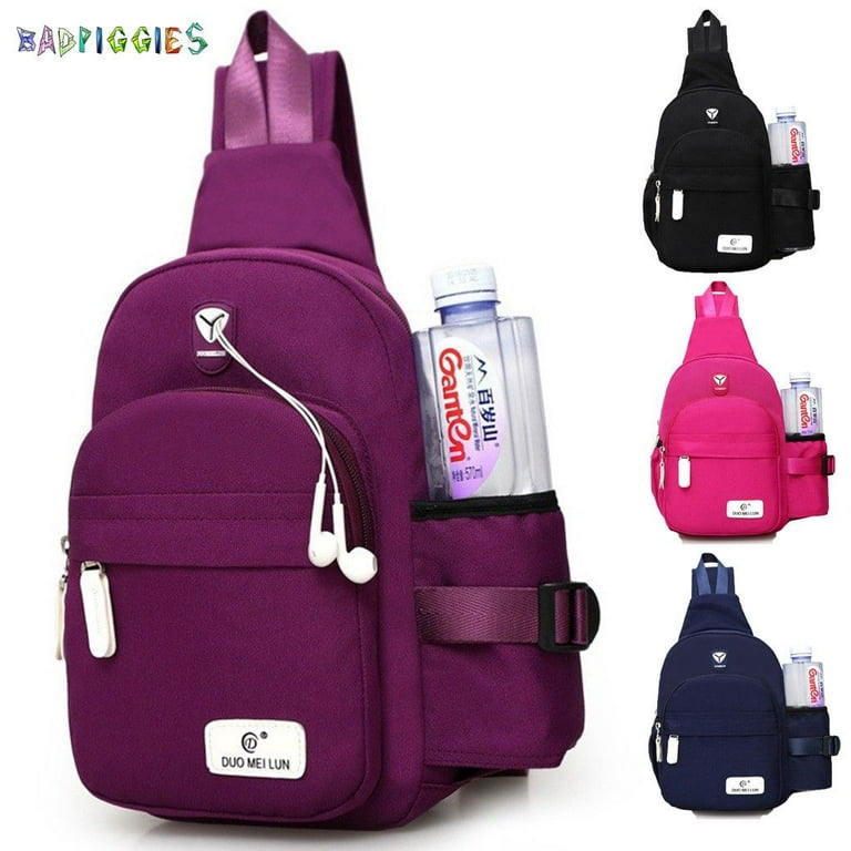 Men Women Nylon Crossbody Bag Shoulder Chest Pack Sling Bag Travel Backpack