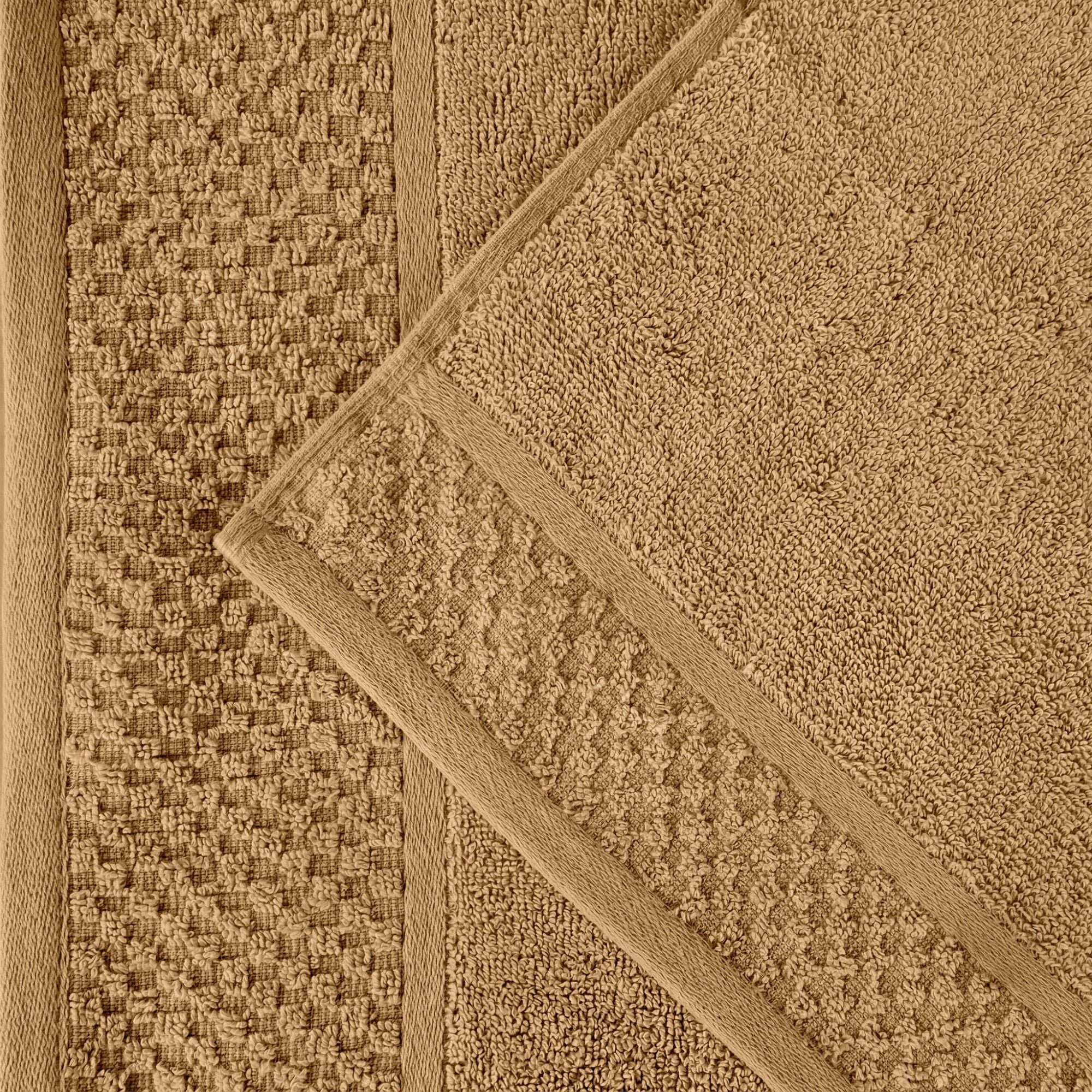 Superior Modern Cotton 3 Piece Bathroom Towel Set Medium Weight Solid, Bronze