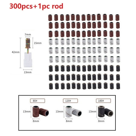 

300pcs Sanding Drum Set 80/120/180Grit 12.7mm Sanding Bands Sleeves Rotary Tools