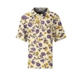 thumbnail image 4 of Womens Plus Size Casual Henley Waffle Knit Button-Up Top Short Sleeve Polo Shirt Hawaiian Shirt, 4 of 5