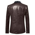 thumbnail image 3 of Mens Casual Sport Coat Qiggri Men's Solid Color Sequin Performance Dress Party Suit Jacket, 3 of 3
