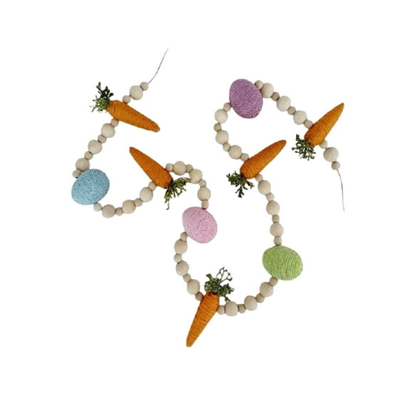 Bunny Garland Ornament Carrot Easter Bead Garland Rabbit Bead Garland Easter Themed Beaded Garland Easter Garland Easter Bunny Bead Garland Easter Banner For Mantle Cloth