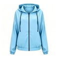 thumbnail image 4 of PBFRDSJ Women's Lightweight Rain Jacket Comfortable Stretch Hooded Zip Up Jacket with Pockets for Hiking Travel Outdoor Sizes S-2XL, 4 of 9