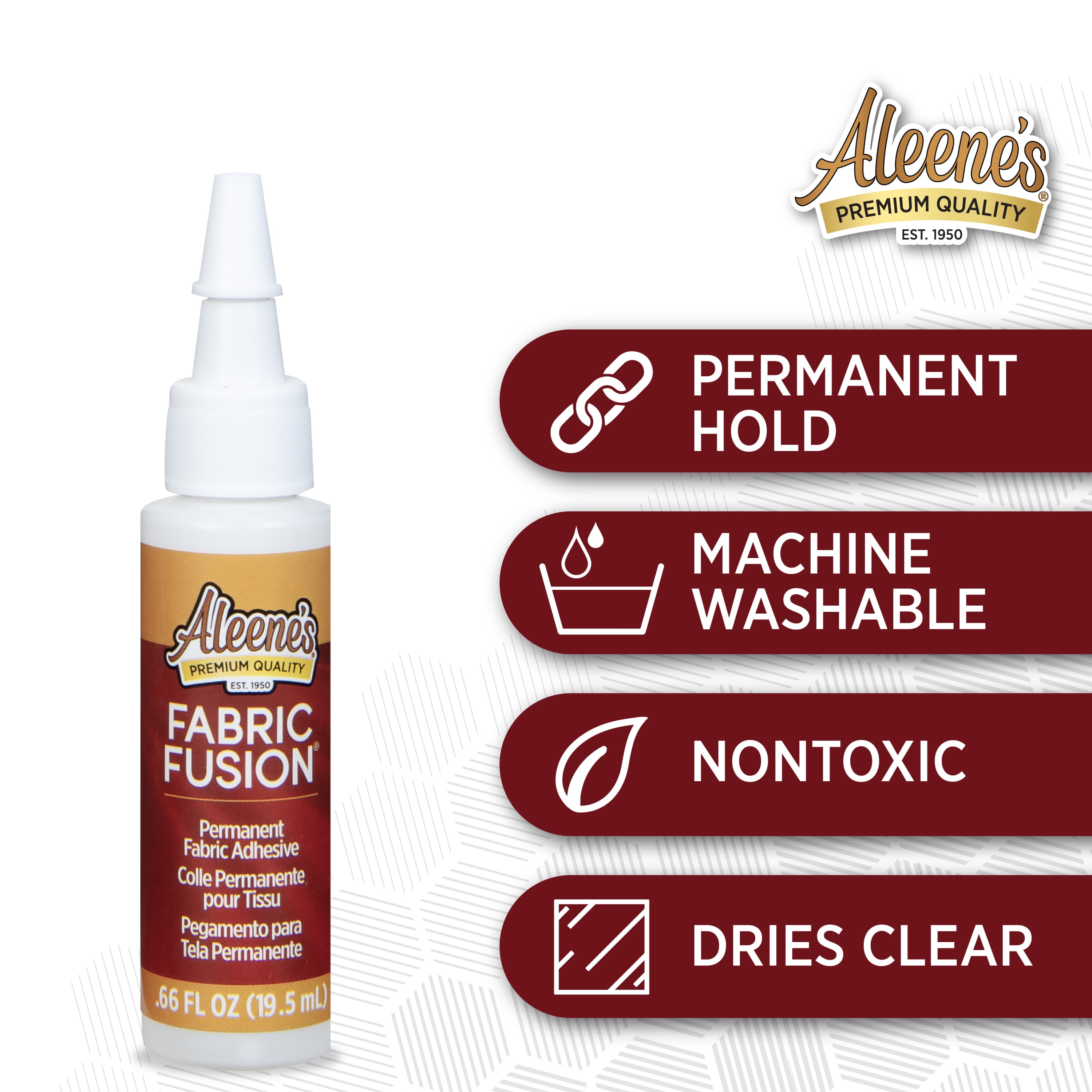 Aleene's Fabric Fusion Adhesive, Premium Clear Permanent Fabric Glue, .66 fl oz