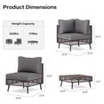 thumbnail image 5 of LAUSAINT HOME 7 Piece Wicker Sectional Outdoor Conversation Sets, Patio Furniture with Gray Cushions, 5 of 11