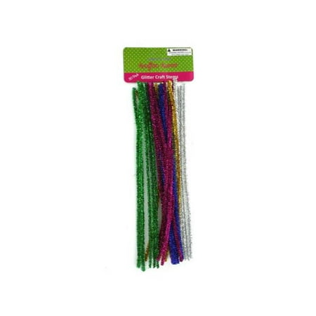 Kole Imports CC053-48 12 in. Glitter Craft Stems - Pack of 48