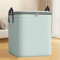 thumbnail image 2 of Ngheia Under 5 $, 210L Green Stripes Storage Box - Houndstooth Folding Clothes Bag Portable Wardrobe for Bedding Pillow Blanket Quilt Home, 2 of 4