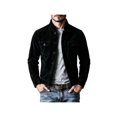 thumbnail image 2 of Zynoxe Mens Corduroy Jacket with Chest Pockets Classic Stand Collar Zip‑Up Jacket Warm Long Sleeve Casual Jackets Retro Solid Color Workwear Jacket for Men Black XL, 2 of 10