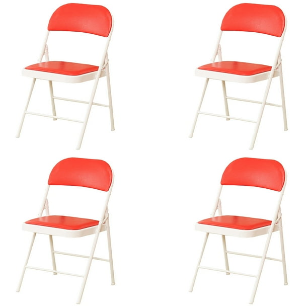 Sillas Plegables Ilios Innova Con Estructura De Metal Acojinada Color Rojo Para Fiesta o Jardín