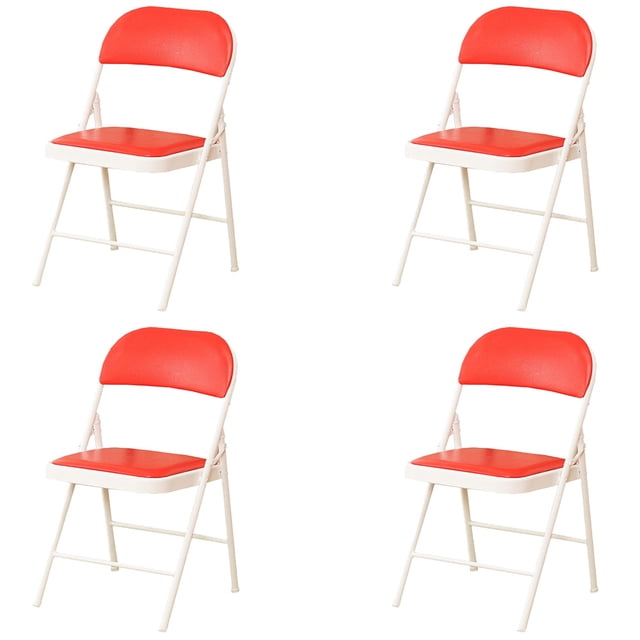 Sillas Plegables Ilios Innova Con Estructura De Metal Acojinada Color Rojo Para Fiesta o Jardín