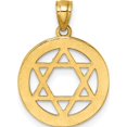 thumbnail image 3 of 14k Polished CZ Star of David in Circle Pendant Yellow Gold Material Lustrous Refined Flawless Inspired by artistry and crafted with passion, 3 of 4