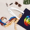 thumbnail image 5 of DouZhe Reusable Grocery Bags, Pride Rainbow Lips Lightweight Polyester Canvas Cloth Tote Bag for Travle Gym Shopping School, 15" x 16", 5 of 7