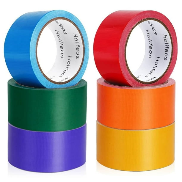 Cinta adhesiva Holifeos, 6 rollos de colores, 5 cm x 14 m, impermeable