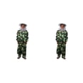 thumbnail image 3 of Toystoory Equipo esencial para apicultores Traje protector de apicultura Chaqueta ventilada para apicultor Camuflaje verde ligero XXL camuflaje verde XXL 2piezas, 3 of 6