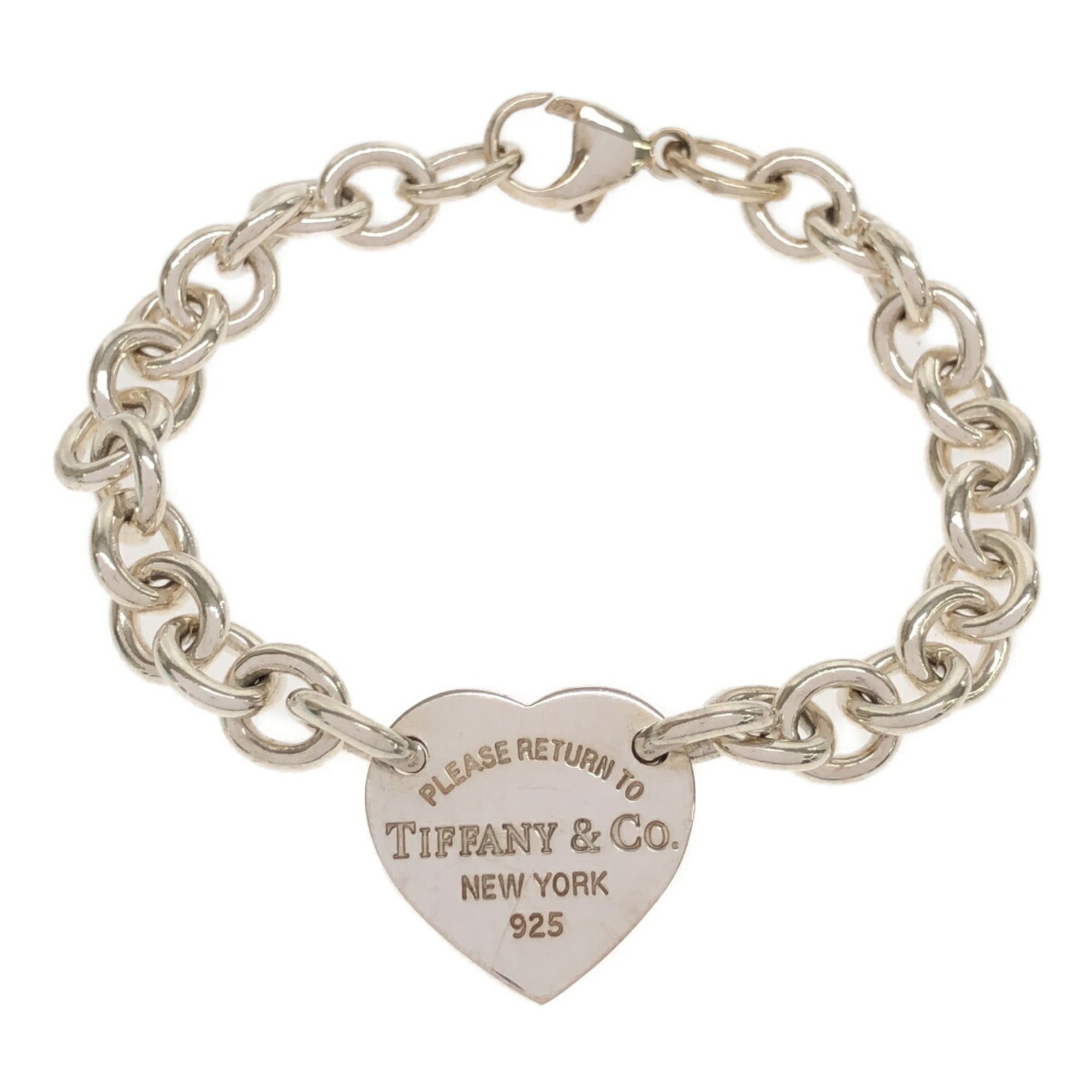 Pre-Owned TIFFANY & Co. Return to Tiffany Bracelet, Heart Chain, 925 Sterling Silver,... (Fair)