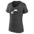 thumbnail image 2 of Women's Charcoal Utah Jazz Logo V-Neck T-Shirt, 2 of 3