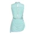 thumbnail image 3 of iiniim Women Sleeveless Figure Skating Dance Dress Mesh Rhinestones Asymmetrical Sequin Ballet Lyrical Dancewear Light Blue XL, 3 of 7